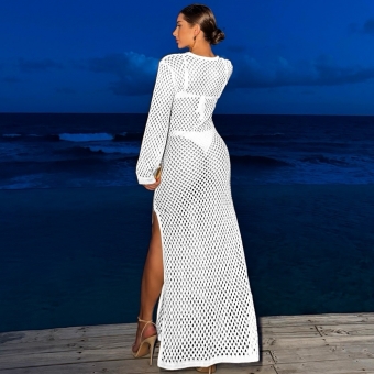 Vestido Saída De Praia Longo De Tricô - Tamanho Único