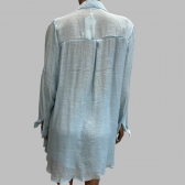 Conjunto Saída De Praia Viscolinho - Chemise e Short - Azul Claro