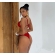 Biquíni Top Fixo Calcinha Asa Delta Fio Textura De Conchas - Vermelho