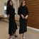 Vestido Midi Com Detalhe Corpete Assimétrico E Fendas - Preto