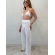 Conjunto Triquíni Cortininha Com Calça Pantalona 3 Peças - Branco