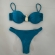 Biquíni  Alças De Tranças E Broche Removível E Fio Duplo - Azul celeste