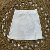 Saia Tecido Texturizado Saída de Praia Com Fenda Ref:0400139 - Branco