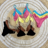 Biquíni Jade Clássico De Alças Com Detalhes Elegantes - Azul