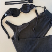 Kit Biquini Com Calça Meia Taça Concha No Top Asa Delta - Preto