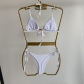 Kit 3 Itens Conj Biquíni Cortininha com Saída de Praia Tule - Branco
