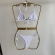 Kit 3 Itens Conj Biquíni Cortininha com Saída de Praia Tule - Branco