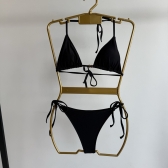 Kit 3 Itens Conj Biquíni Cortininha com Saída de Praia Tule - Preto