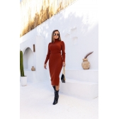 Saia Midi De Tricot Modal - Terracota