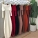 Vestido Modal Canelado Ombro a Ombro Midi com Manga Longa - Bege