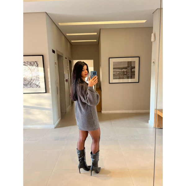 Max Cardigã Com Botões Encapados - Grafite