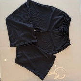 Kit Biquíni Calças + Top Cortininha E Calcinha Empina Bumbum - Preto