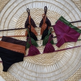 Novo Biquíni Macramê Texturizado Cintura Alta - Vinho