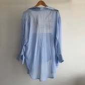 Saída De Praia Feminina Camisa E Saia Envelope - Azul Claro