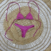 Kit Biq Cortininha E Calcinha Fio + Sainha Ajustável - Rosa