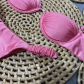 Biquini Aro - Calcinha Fio C/elástico Drapeado Nas Laterais - Rosa