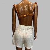 Conjunto Saída De Praia Viscolinho - Chemise e Short - Bege Claro