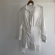 Conj Saída De Praia Chemise Manga Longa E Saia Franja Resort - Champanhe