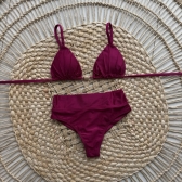 Biquíni Cortininha Franzido com Calcinha Hot Pants - Fúcsia