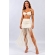 Triquini Saia Franja Longa Top E Calcinha Com Pedraria - Off White