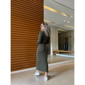Saia Midi De Tricot Modal - Verde