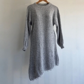 Vestido Tricot Mousse Feminino com Renda – Manga Longa - Cinza