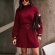 Conjunto Tricot Blusa E Saia Plissada C Cinto Tecido Mousse - Vermelho