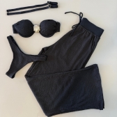 Kit Biquini Com Calça Meia Taça Concha No Top Asa Delta - Preto
