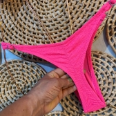 Biquíni Texturizado Com Detalhe Metálico No Centro - Pink