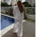 Saída de Praia Feminina Conjunto Camisa e Calça - Branco