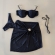 Kit 3 Pçs Biquíni Feminino + Pareô Alças Removíveis Pérolas - Preto