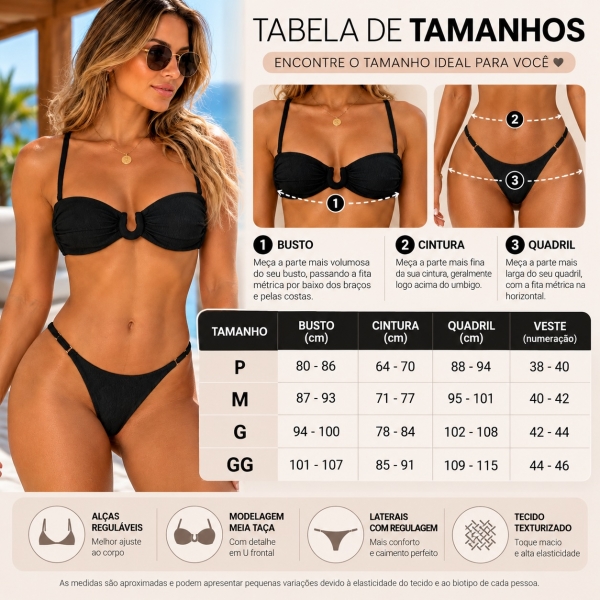 Biquíni Top Com Detalhe Em U Calcinha Ajustável E Semi Fio - Rosa Bebê