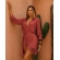 Conj Saída De Praia Chemise Manga Longa E Saia Franja Resort - Terra