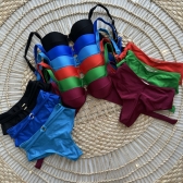 Biquíni Estilo Retrô Hot Pants Com  Cintinho Charmoso - Azul-celeste