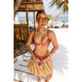 Biquíni Jade Clássico De Alças Com Detalhes Elegantes - Marrom