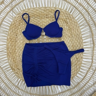 Kit Biquíni Meia Taça Bojo Estruturado E Detalhe Central