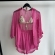 Cj Saída De Praia De Renda Blusa Manga 3/4 e Short - Pink