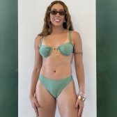 Kit 3 Pçs De Biquíni Geométrica Calcinha Asa Delta E Saída - Verde