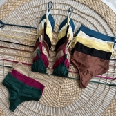 Biquíni Cortininha Franzido com Calcinha Hot Pants - Bege