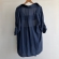 Conj Saída De Praia Chemise Manga Longa E Saia Franja Resort - Azul Marinho