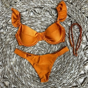 Biquíni De Babado Meia Taça Com Aro Semi Fio