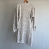 Vestido Tricot Mousse Feminino com Renda – Manga Longa - Mescla