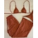 Conjunto Triquíni Cortininha Com Calça Pantalona 3 Peças - Terracota