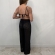 Conjunto Triquíni Cortininha Com Calça Pantalona 3 Peças - Preto