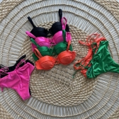 Biquíni de Cintura Alta e Amarração Fashion - Verde
