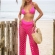 Calça De Tricot Pontos Largos Saída de Praia - Pink