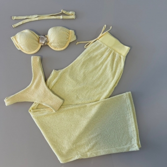 Kit Biquini Com Calça Meia Taça Concha No Top Asa Delta