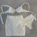 Trio De Biquíni Cintura Alta Saia E Top Com Detalhe Dourado - Off White