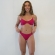 Biquíni  com Duas Alças Corrente e Lisa Calcinha com Tiras - Rosa