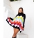 Poncho Feminino Tricot Colorido Estilo Oversized Gola Alta - Multicolorido